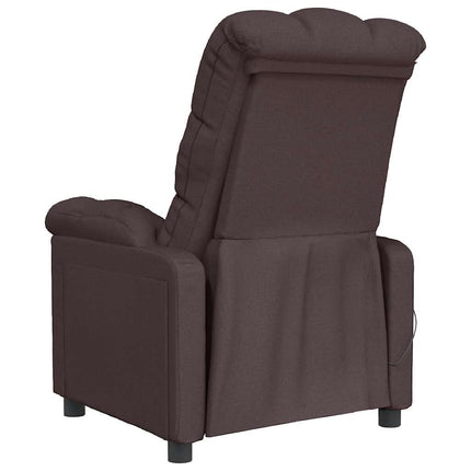 Massagefåtölj mörkbrun tyg