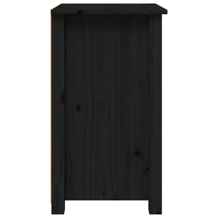 Sängbord 2 st svart 40x35x61,5 cm massiv furu