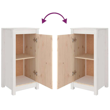 Skänk vit 39x35x80 cm massiv furu