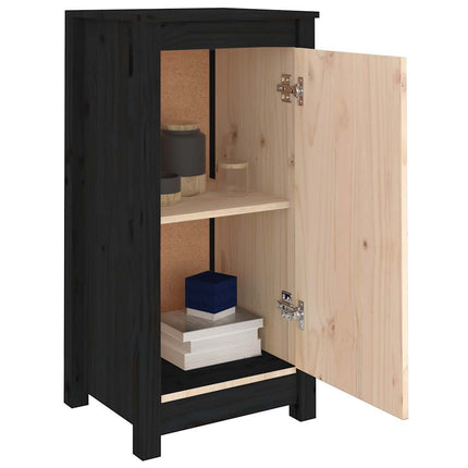 Skänk svart 2 st 39x35x80 cm massiv furu
