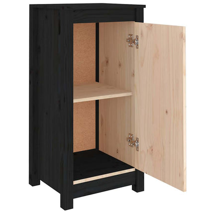 Skänk svart 2 st 39x35x80 cm massiv furu