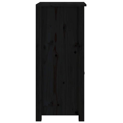 Skänk svart 2 st 40x35x80 cm massiv furu