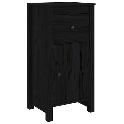 Skänk svart 2 st 40x35x80 cm massiv furu