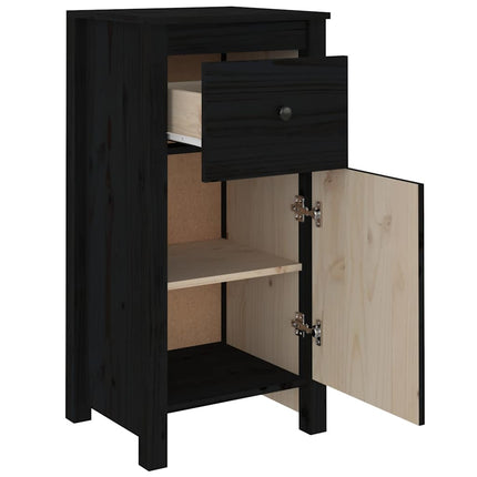 Skänk svart 2 st 40x35x80 cm massiv furu