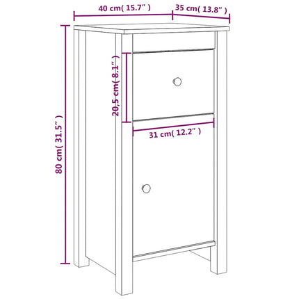 Skänk svart 2 st 40x35x80 cm massiv furu