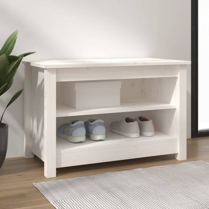 Skobänk vit 70x38x45,5 cm massiv furu