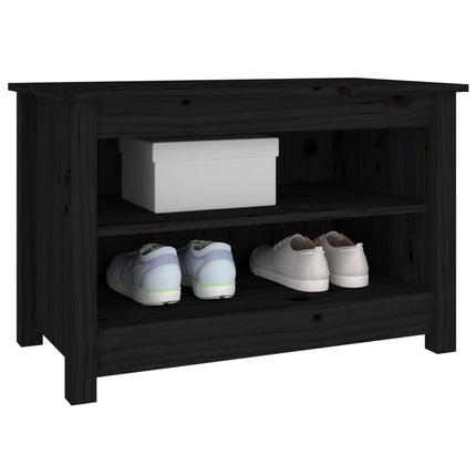 Skobänk svart 70x38x45,5 cm massiv furu