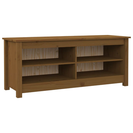 Skobänk honungsbrun 110x38x45,5 cm massiv furu