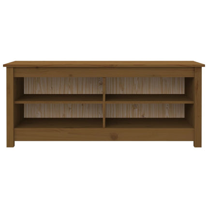 Skobänk honungsbrun 110x38x45,5 cm massiv furu