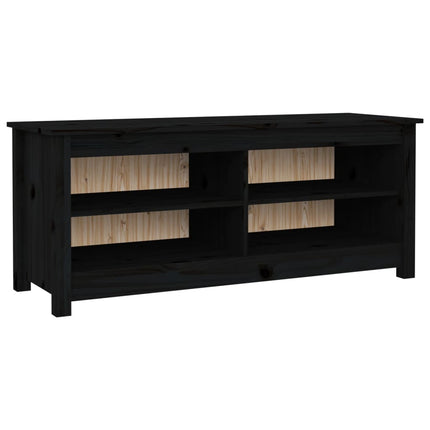 Skobänk svart 110x38x45,5 cm massiv furu