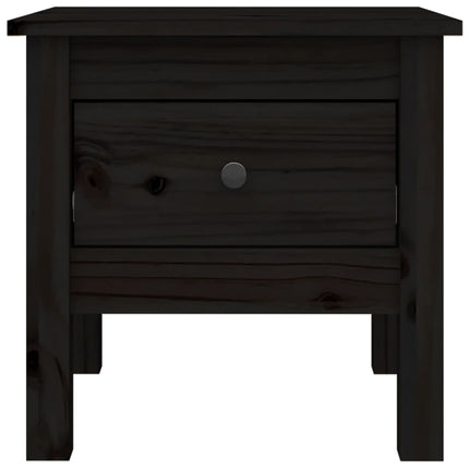 Sidobord 2 st svart 40x40x39 cm massivt furuträ