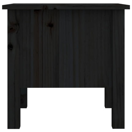 Sidobord 2 st svart 40x40x39 cm massivt furuträ