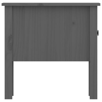 Sidobord grå 50x50x49 cm massivt furuträ