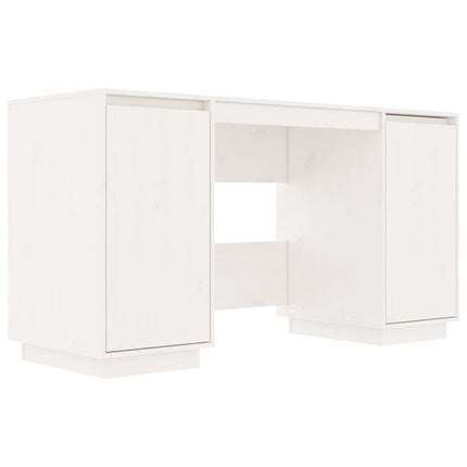 Skrivbord vit 140x50x75 cm massiv furu