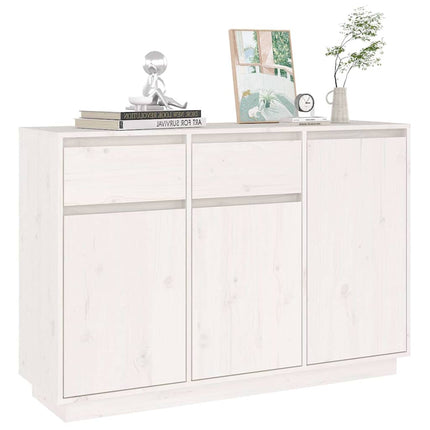 Skänk vit 110x34x75 cm massiv furu