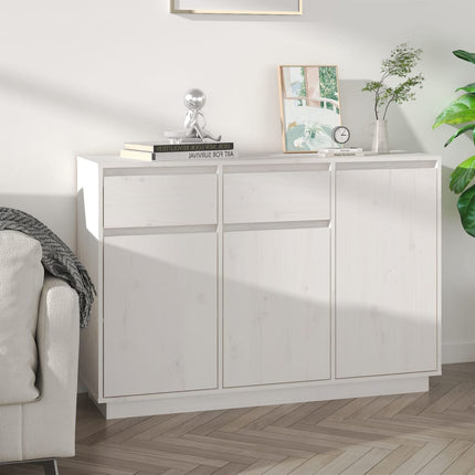 Skänk vit 110x34x75 cm massiv furu