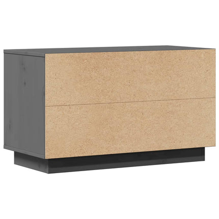 Tv-bänk grå 74x35x44 cm massiv furu