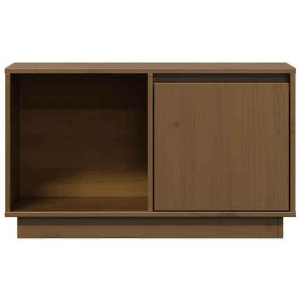 Tv-bänk honungsbrun 74x35x44 cm massiv furu