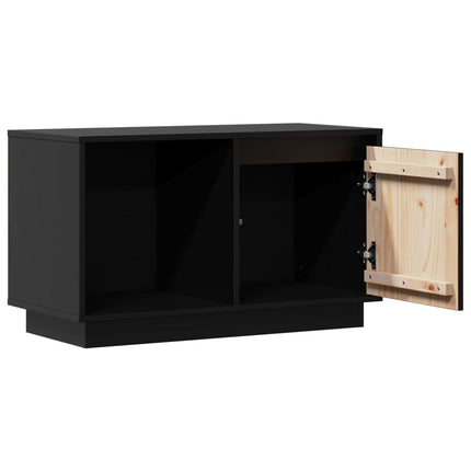 Tv-bänk svart 74x35x44 cm massiv furu