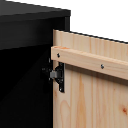 Tv-bänk svart 74x35x44 cm massiv furu