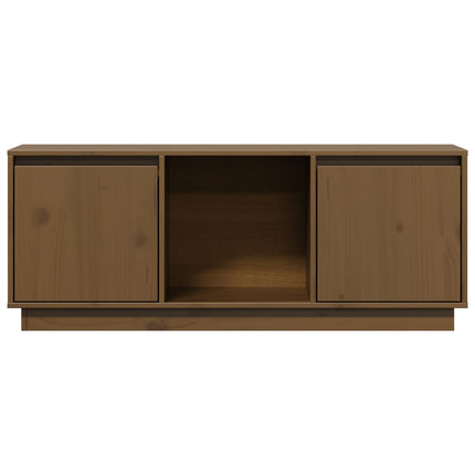 Tv-bänk honungsbrun 110,5x35x44 cm massiv furu