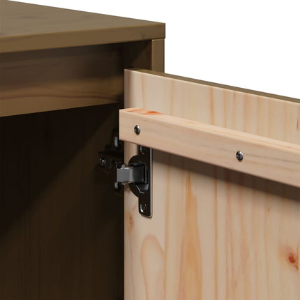 Tv-bänk honungsbrun 110,5x35x44 cm massiv furu