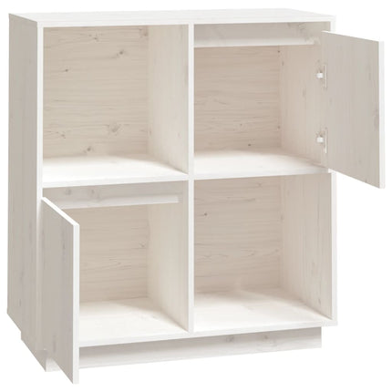 Skänk vit 74x35x80 cm massiv furu