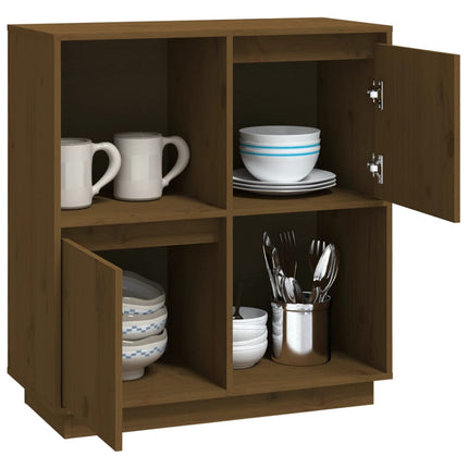 Skänk honungsbrun 74x35x80 cm massiv furu