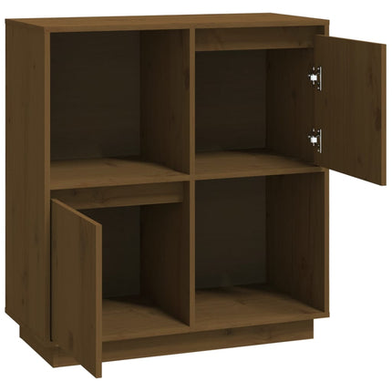 Skänk honungsbrun 74x35x80 cm massiv furu