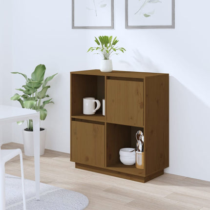 Skänk honungsbrun 74x35x80 cm massiv furu