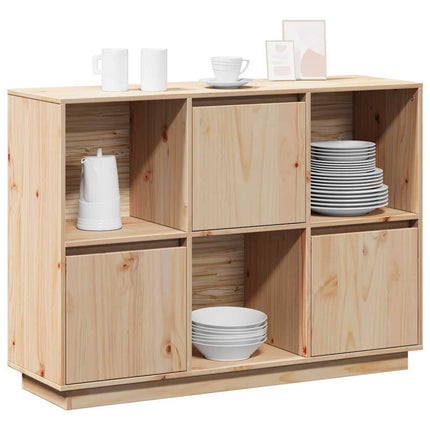 Skänk vit 110,5x35x80 cm massiv furu