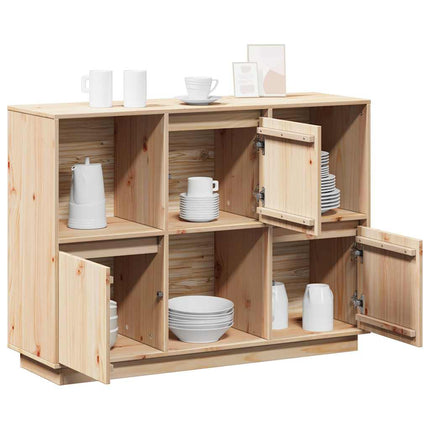 Skänk vit 110,5x35x80 cm massiv furu