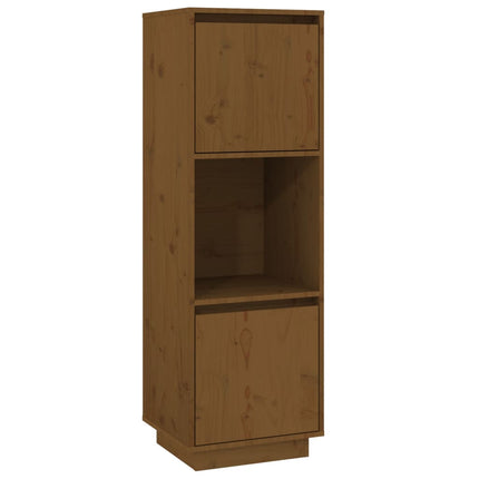 Högskåp honungsbrun 38x35x117 cm massiv furu
