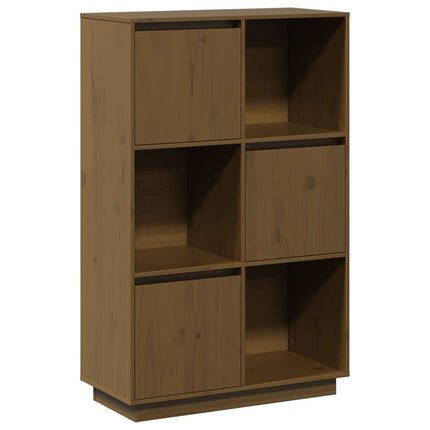Högskåp honungsbrun 74x35x117 cm massiv furu