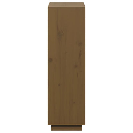 Högskåp honungsbrun 74x35x117 cm massiv furu