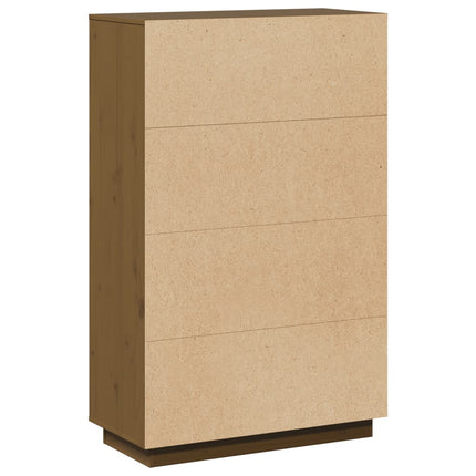 Högskåp honungsbrun 74x35x117 cm massiv furu