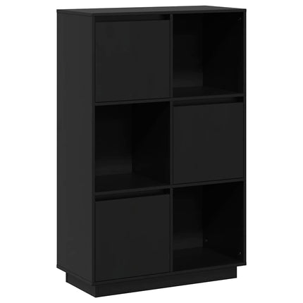 Högskåp svart 74x35x117 cm massiv furu