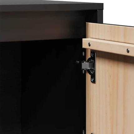 Högskåp svart 74x35x117 cm massiv furu