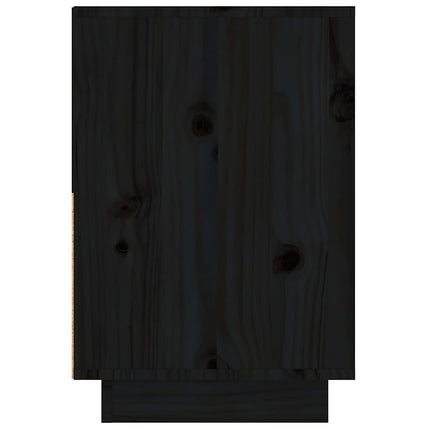 Sängbord 2 st svart 60x34x51 cm massiv furu