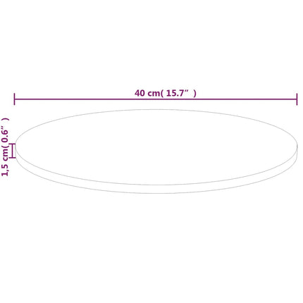 Rund bordsskiva Ø40x1,5 cm obehandlat massiv ek
