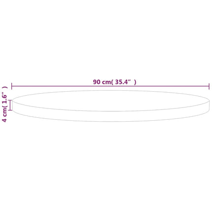 Rund bordsskiva Ø90x2,5 cm obehandlat massiv ek