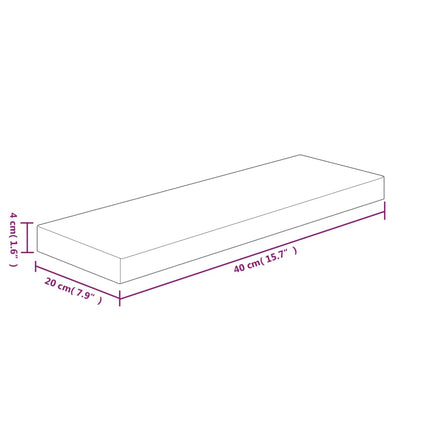 Hyllplan 40x20x4 cm obehandlad massiv ek