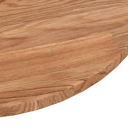 Rund bordsskiva ljusbrun Ø80x1,5 cm behandlad massiv ek