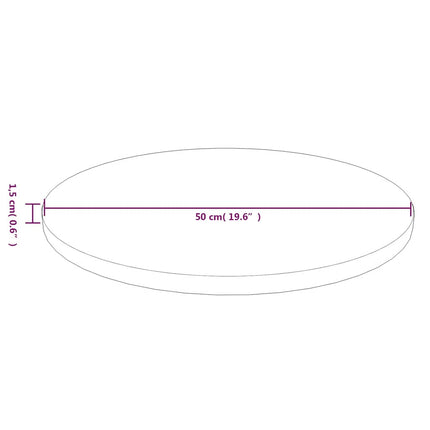 Rund bordsskiva mörkbrun Ø50x1,5 cm behandlad massiv ek