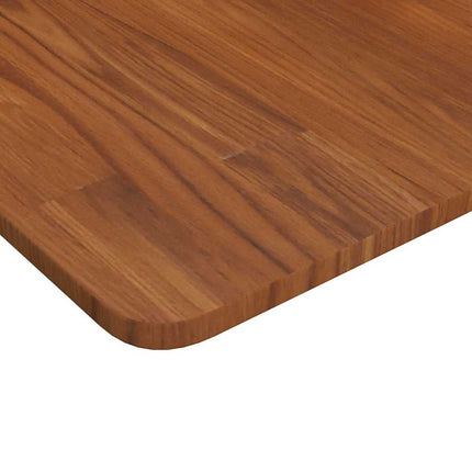 Fyrkantig bordsskiva mörkbrun 70x70x1,5cm behandlad massiv ek