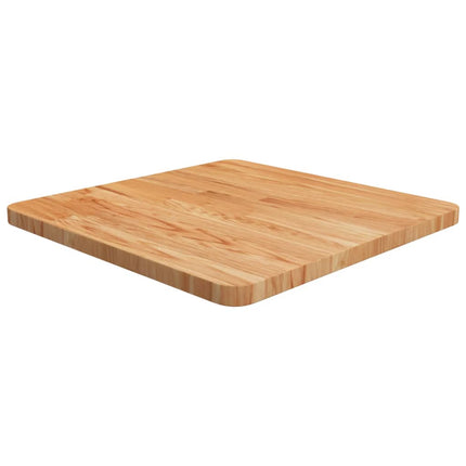 Fyrkantig bordsskiva ljusbrun 50x50x2,5cm behandlad massiv ek