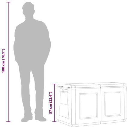 Dynbox 96x53x57 cm 230 L mörkgrå och svart