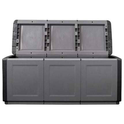 Dynbox 138x53x57 cm 330 L mörkgrå och svart