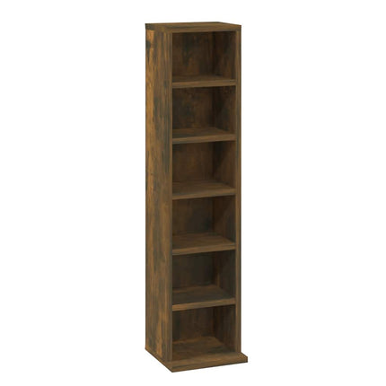 CD-hylla rökfärgad ek 21x20x88 cm konstruerat trä