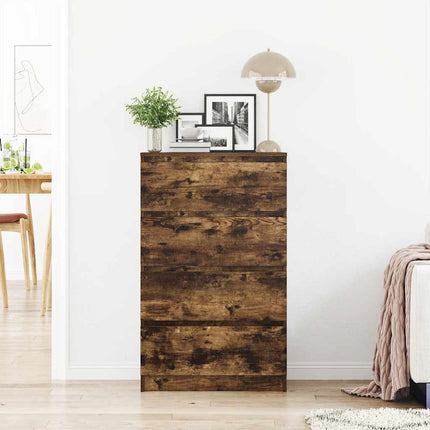 Byrå rökfärgad ek 60x35x98,5 cm konstruerat trä
